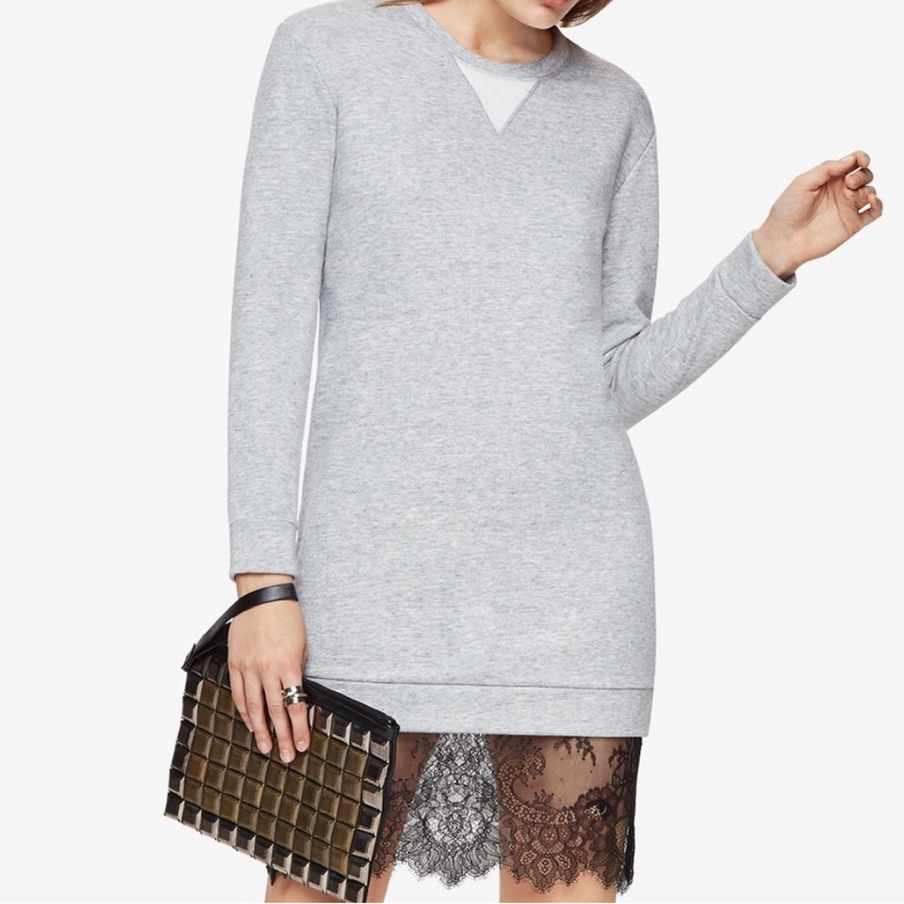 NWT BCBGMAXAZRIA Sweater Dress w/ Lace Hem XS